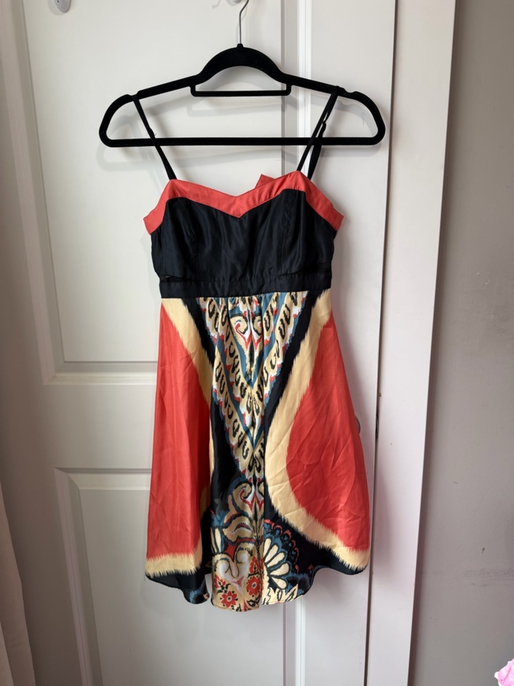 Rampage Coral & Black Printed Sundress Y2K